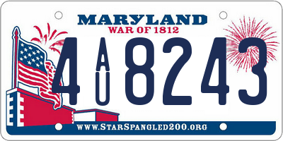 MD license plate 4AU8243