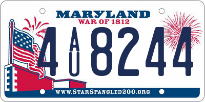 MD license plate 4AU8244