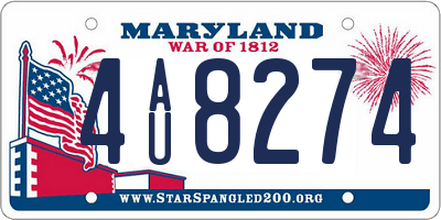 MD license plate 4AU8274