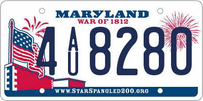 MD license plate 4AU8280