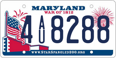 MD license plate 4AU8288