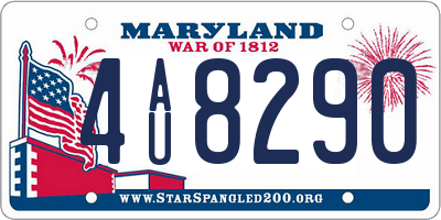 MD license plate 4AU8290