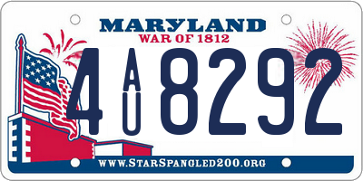 MD license plate 4AU8292
