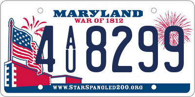 MD license plate 4AU8299