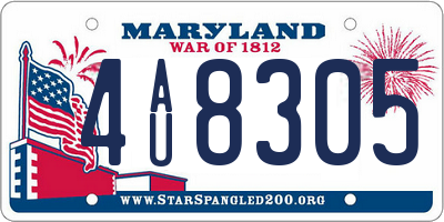 MD license plate 4AU8305