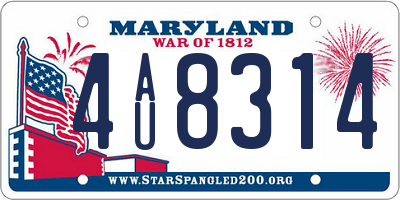 MD license plate 4AU8314