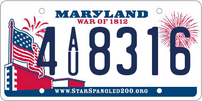 MD license plate 4AU8316
