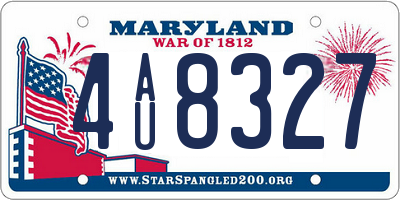 MD license plate 4AU8327