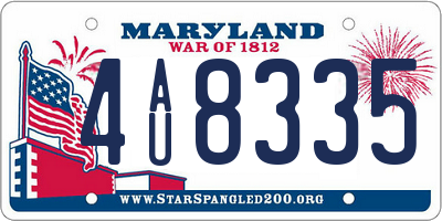 MD license plate 4AU8335