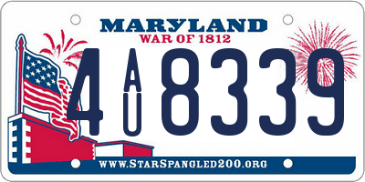 MD license plate 4AU8339