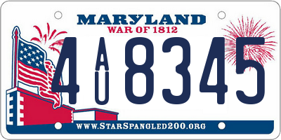 MD license plate 4AU8345