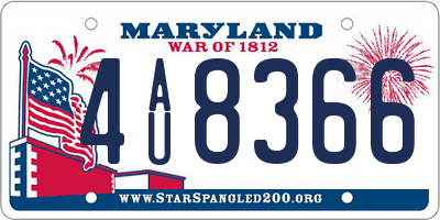 MD license plate 4AU8366