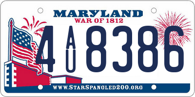 MD license plate 4AU8386