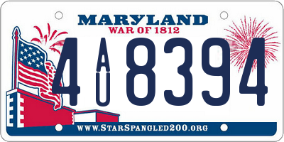 MD license plate 4AU8394