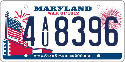 MD license plate 4AU8396
