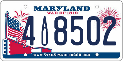 MD license plate 4AU8502
