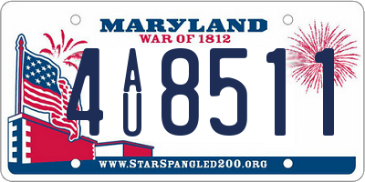 MD license plate 4AU8511