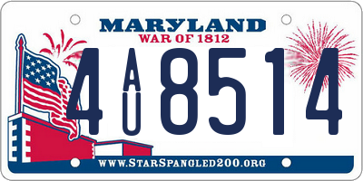 MD license plate 4AU8514