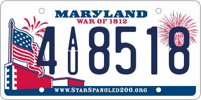 MD license plate 4AU8518