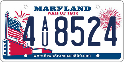 MD license plate 4AU8524