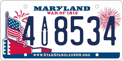 MD license plate 4AU8534