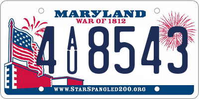 MD license plate 4AU8543
