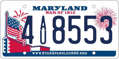 MD license plate 4AU8553