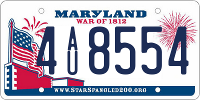 MD license plate 4AU8554