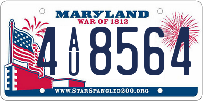 MD license plate 4AU8564
