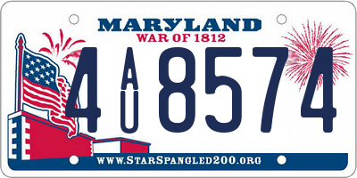 MD license plate 4AU8574