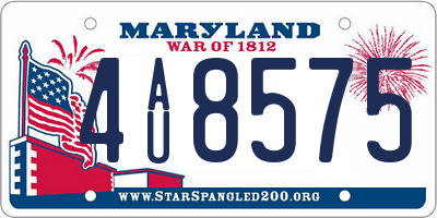 MD license plate 4AU8575