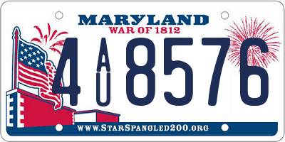 MD license plate 4AU8576