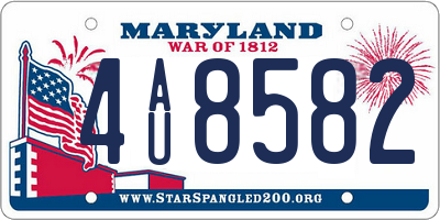 MD license plate 4AU8582