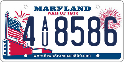 MD license plate 4AU8586