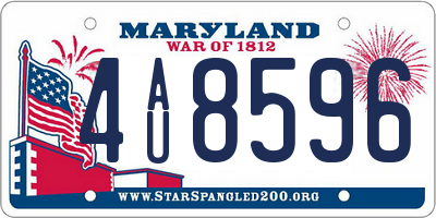 MD license plate 4AU8596