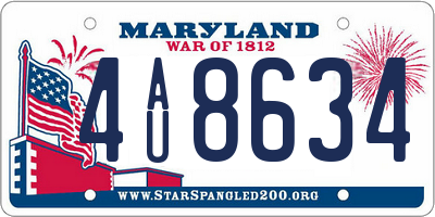 MD license plate 4AU8634