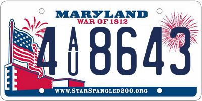 MD license plate 4AU8643