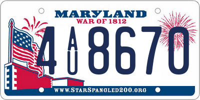 MD license plate 4AU8670