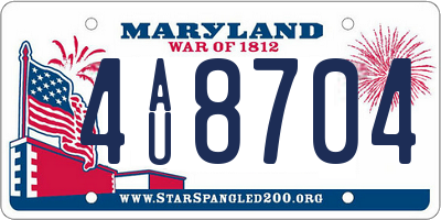 MD license plate 4AU8704