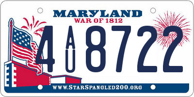 MD license plate 4AU8722