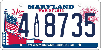 MD license plate 4AU8735