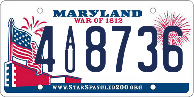 MD license plate 4AU8736