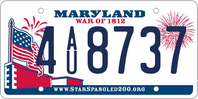MD license plate 4AU8737