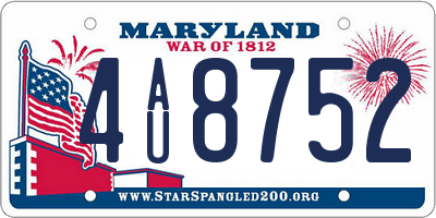 MD license plate 4AU8752