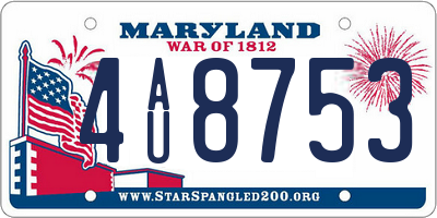 MD license plate 4AU8753