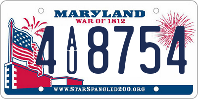 MD license plate 4AU8754