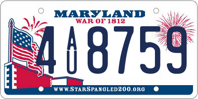 MD license plate 4AU8759