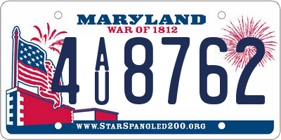 MD license plate 4AU8762