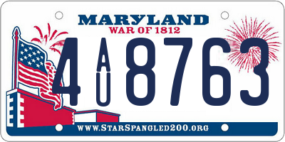 MD license plate 4AU8763