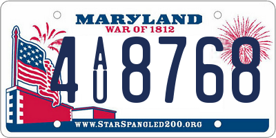 MD license plate 4AU8768